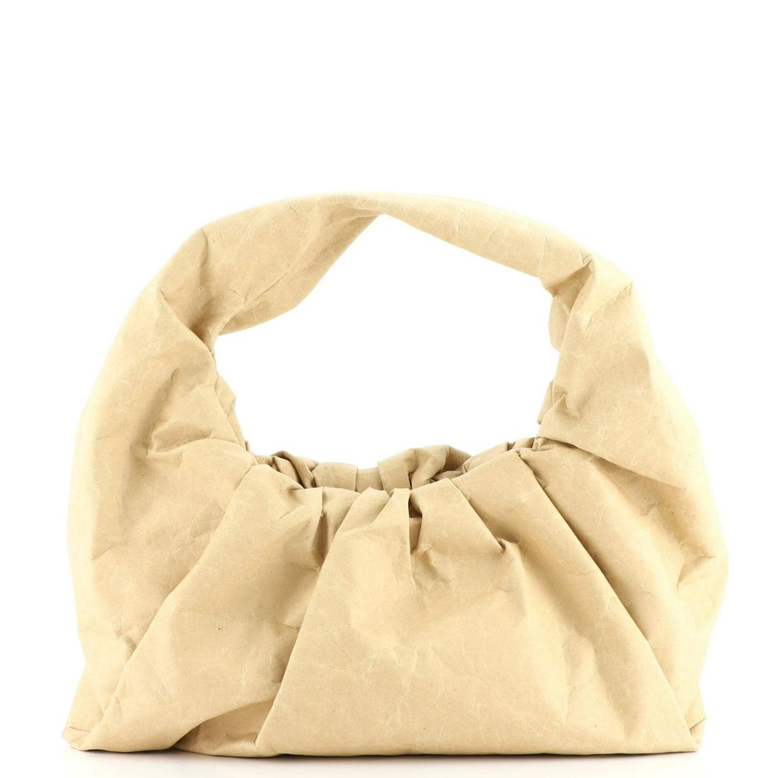 Bottega Veneta The Shoulder Pouch Kraft Paper with Leather Medium: Bottega Veneta The Shoulder Pouch Kraft Paper with Leather Medium Exterior Color: Brown Interior Color: Brown Exterior Material: Leather Interior Material: Leather Hardware Color: Silver Accessori