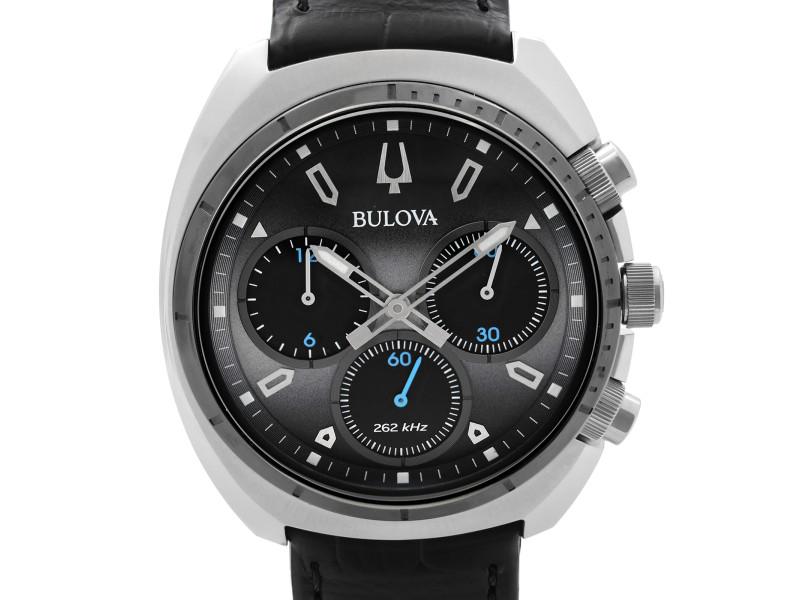 Bulova Curv 43mm Steel Chronograph Dark Gray Dial Quartz Mens Watch (1 of 4)
