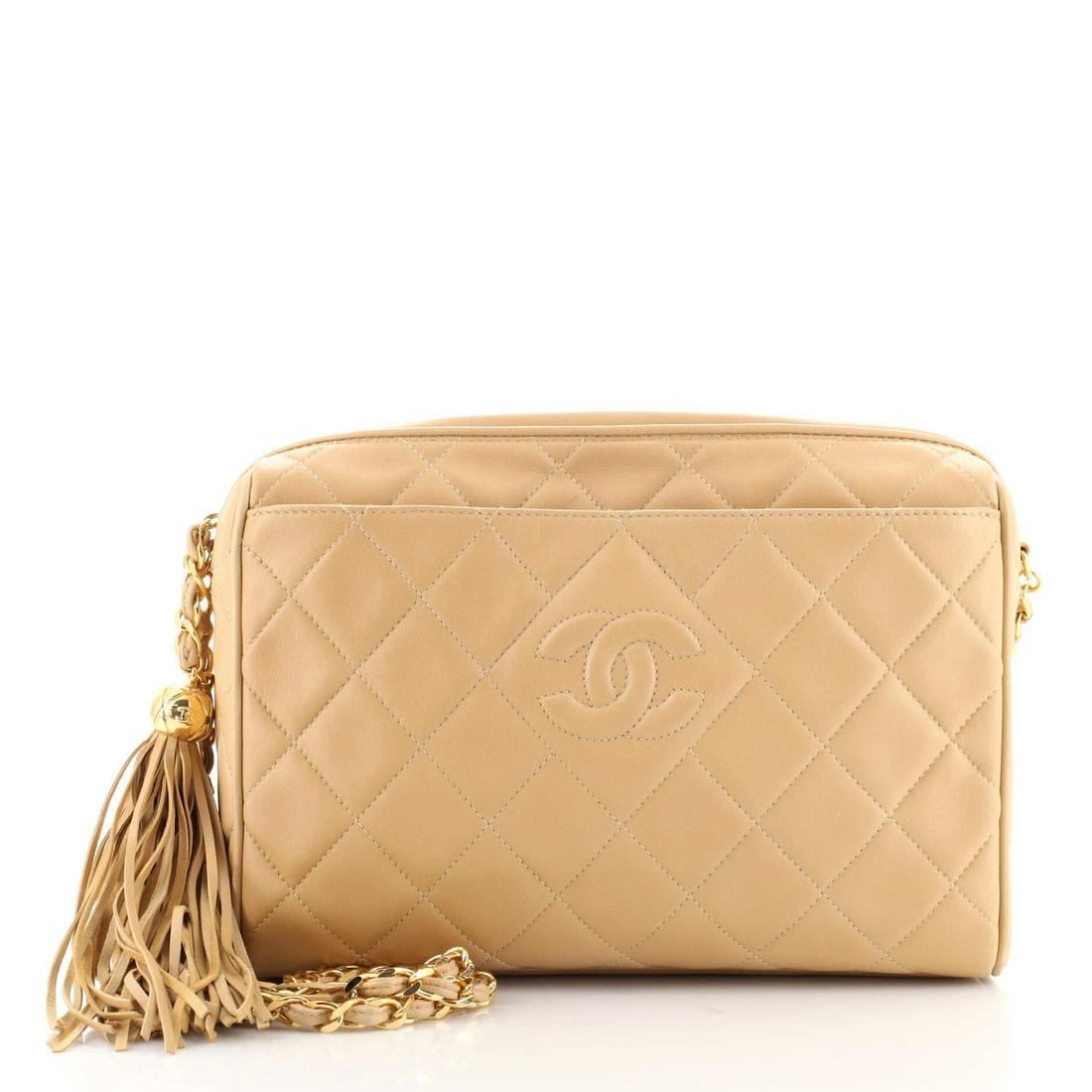 Chanel Vintage Diamond CC Camera Bag Quilted Leather Medium (1 of 8)
