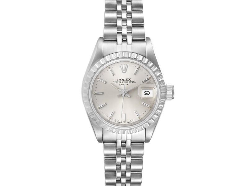 Rolex Date Silver Dial Jubilee Bracelet Steel Ladies Watch (1 of 9)
