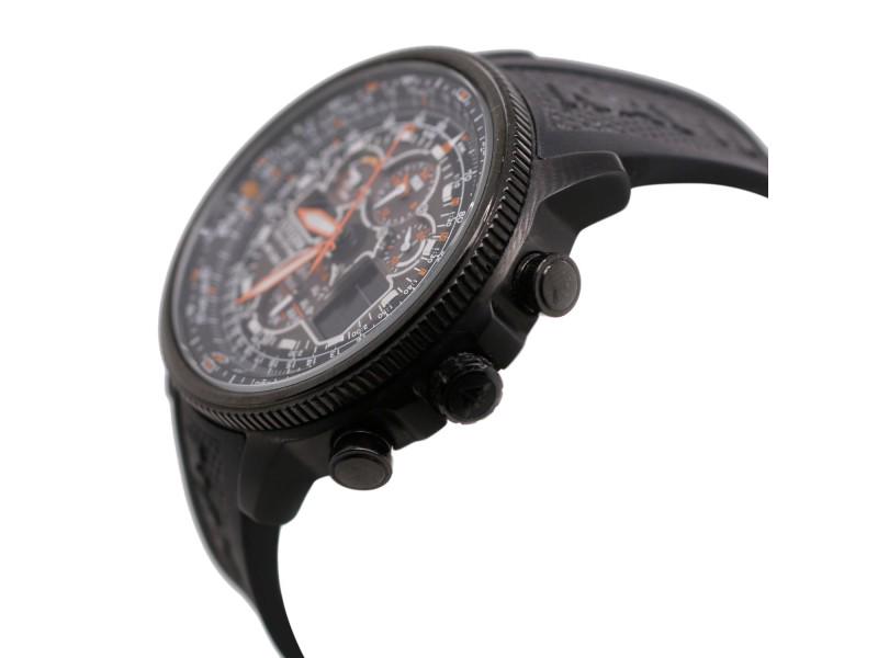 Citizen Eco-Drive Men's Chronograph Date Grey Leather Band 46mm Watch (1 of 6)