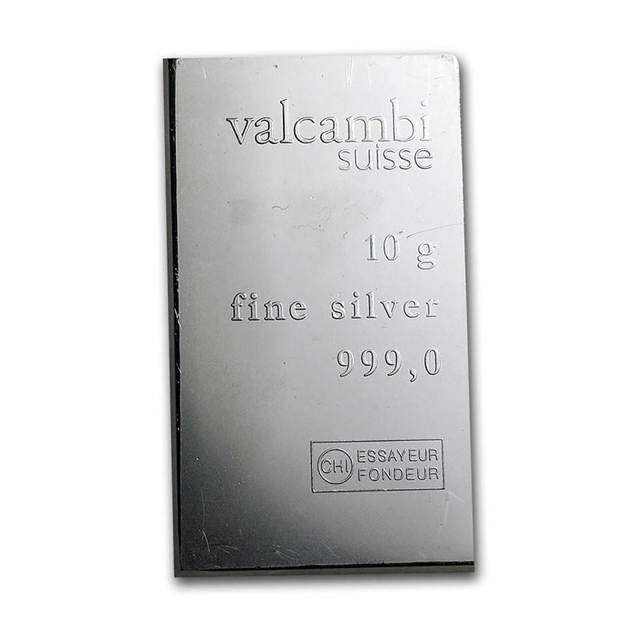 10 gram Silver Bar - Secondary Market: 10 gram Silver Bar - Secondary Market Product ID: 50450 Year: N/A Grade: None Grade Service: None Denomination: 10 grams Mint Mark: N/A - Not Available Metal Content: 0.3215 troy oz <