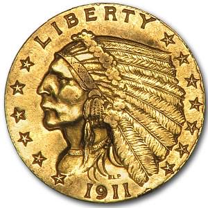 1911 $2.50 Indian Gold Quarter Eagle XF (1 of 2)