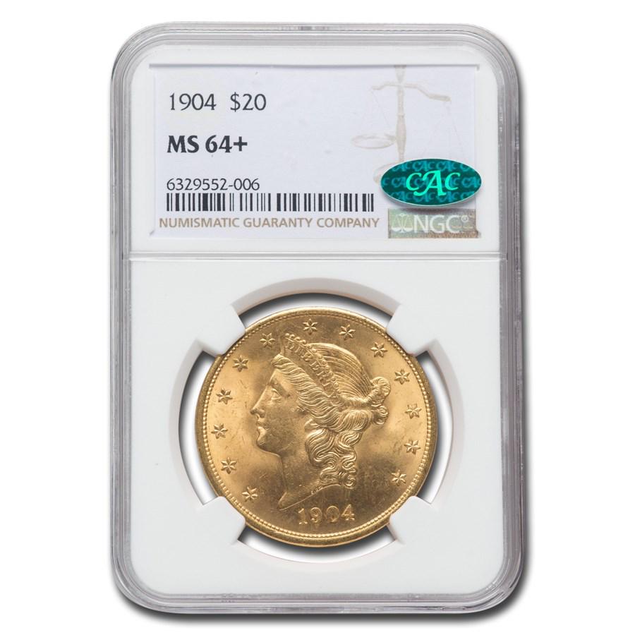 1904 $20 Liberty Gold Double Eagle MS-64+ NGC (CAC, Plus) (1 of 3)
