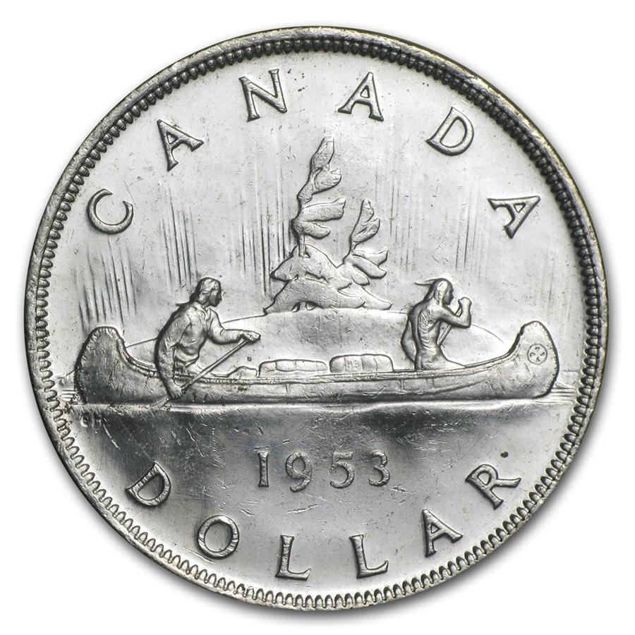 1953 Canada Silver Dollar Elizabeth II AU (1 of 2)