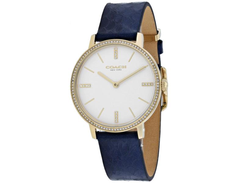 Coach womens Audrey: Coach womens Audrey Product Code: 14503351-39B2A Brand: Coach Condition: Never Worn Details: Stainless steel case, Leather strap, White dial, Quartz movement, Scratchresistant mineral, Water resistant