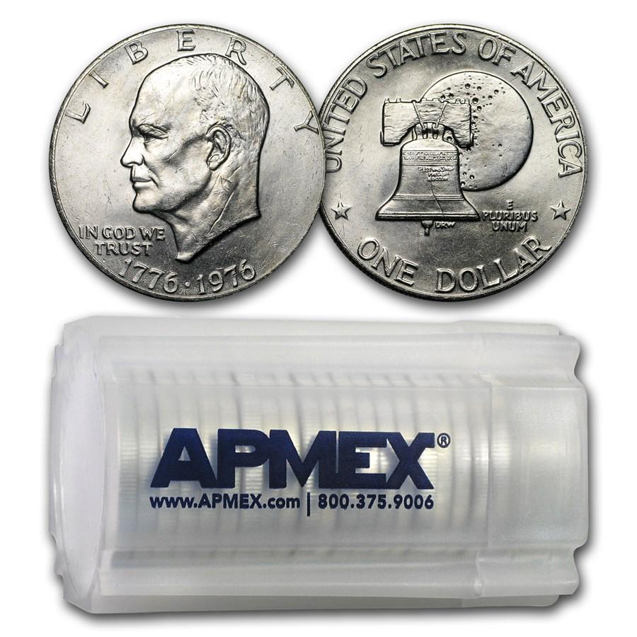 1976 Clad Eisenhower Dollars 20-Coin Roll BU (Type-2) (1 of 3)