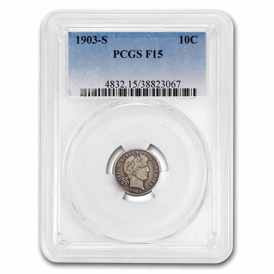 1903-S Barber Dime F-15 PCGS (1 of 3)