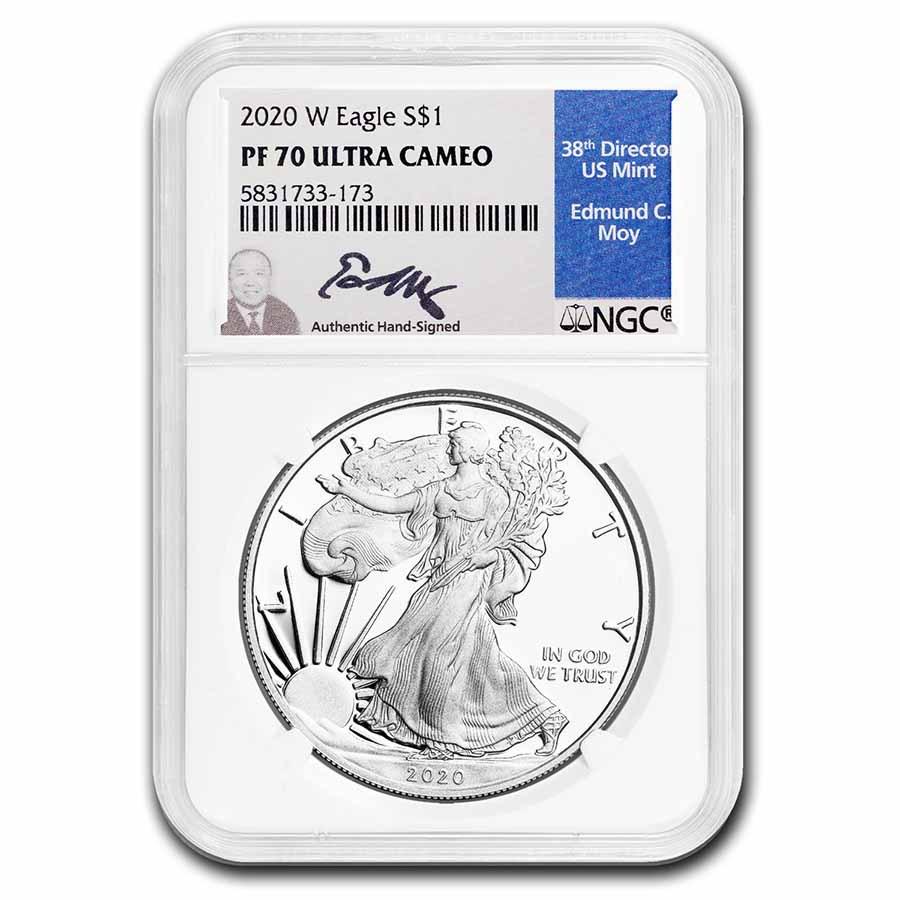 2020-W Proof American Silver Eagle PF-70 NGC (Moy) (1 of 3)