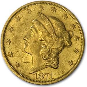 1871-S $20 Liberty Gold Double Eagle AU (1 of 2)