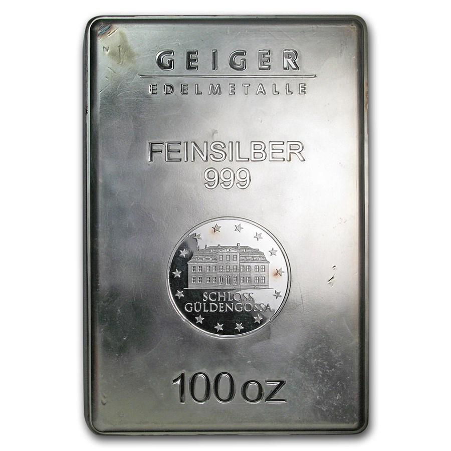 100 oz Silver Bar - Geiger (Security Line Series/Scruffy) (1 of 7)