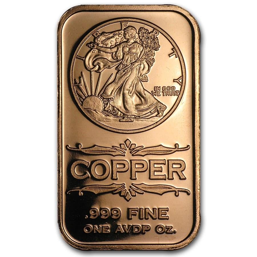 1 oz Copper Bar - Walking Liberty (1 of 2)