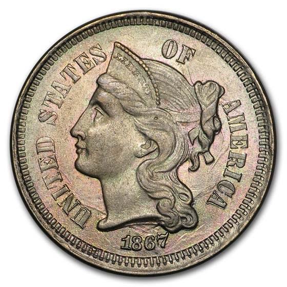 1867 3 Cent Nickel BU (1 of 2)