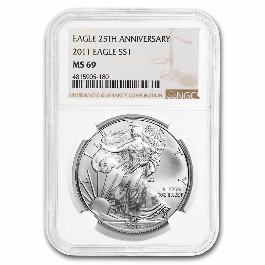 2011 American Silver Eagle MS-69 NGC (1 of 3)