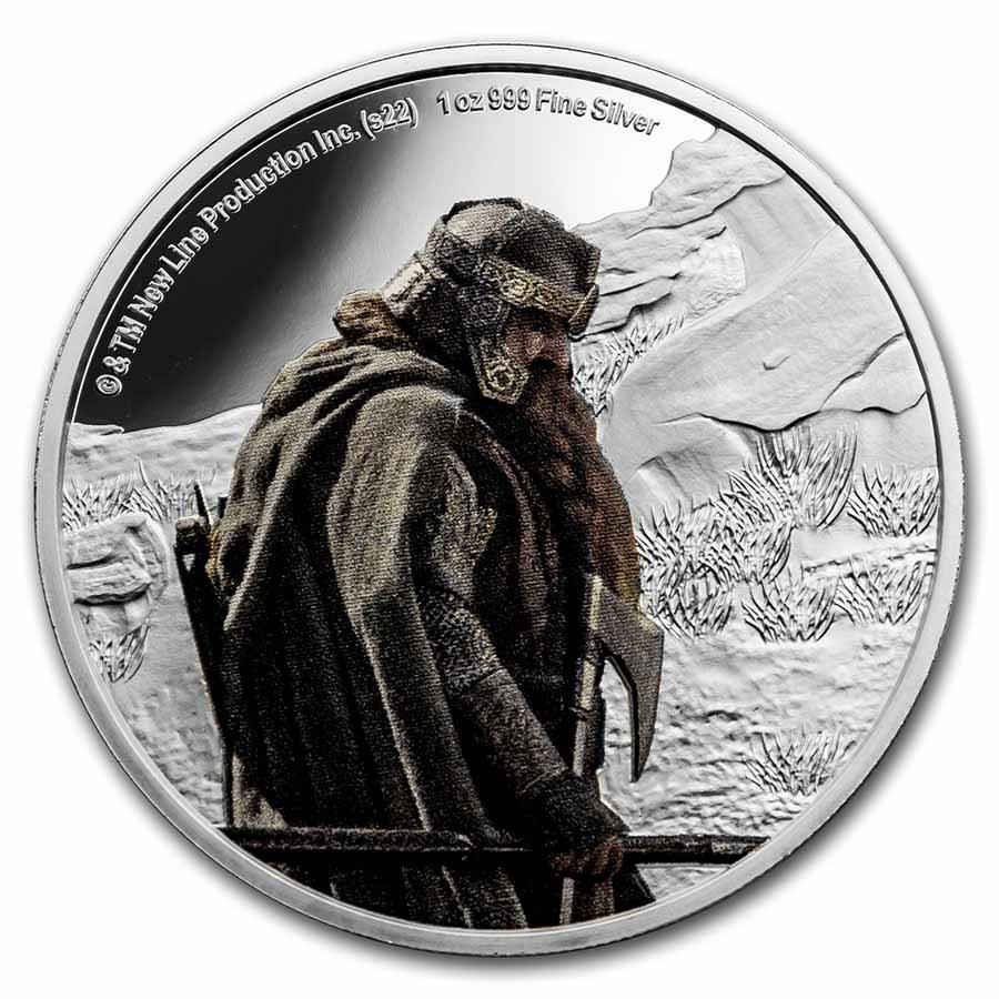 2022 1 oz Silver Coin $2 The Lord of the Rings: Gimli (1 of 6)