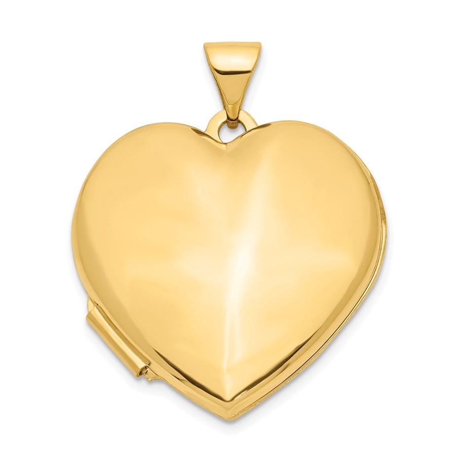 14k Yellow Gold Heart Domed Plain Locket - 26 mm: 14k Yellow Gold Heart Domed Plain Locket - 26 mm SKU: 202429 Metal: Gold Purity: 14K Metal Weight: 2.18 GM Length Of Item: 26 mm