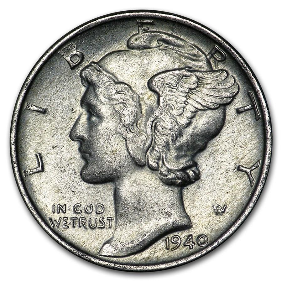1940 Mercury Dime AU (1 of 2)