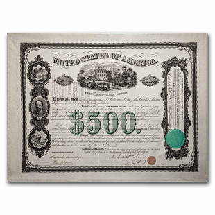$500 Bond - Antonio Lopez de Santa Anna (Autographed - 1866): $500 Bond - Antonio Lopez de Santa Anna (Autographed - 1866) SKU: 51556 Year: 1866 Grade: None Grade Service: None Denomination: N/A Mint Mark: N/A - Not Available Metal Content: 0 troy o