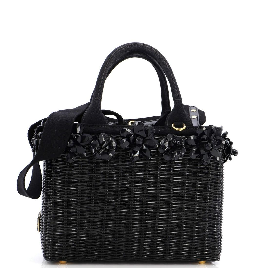 Prada Flower Basket Bag Wicker Small (1 of 7)