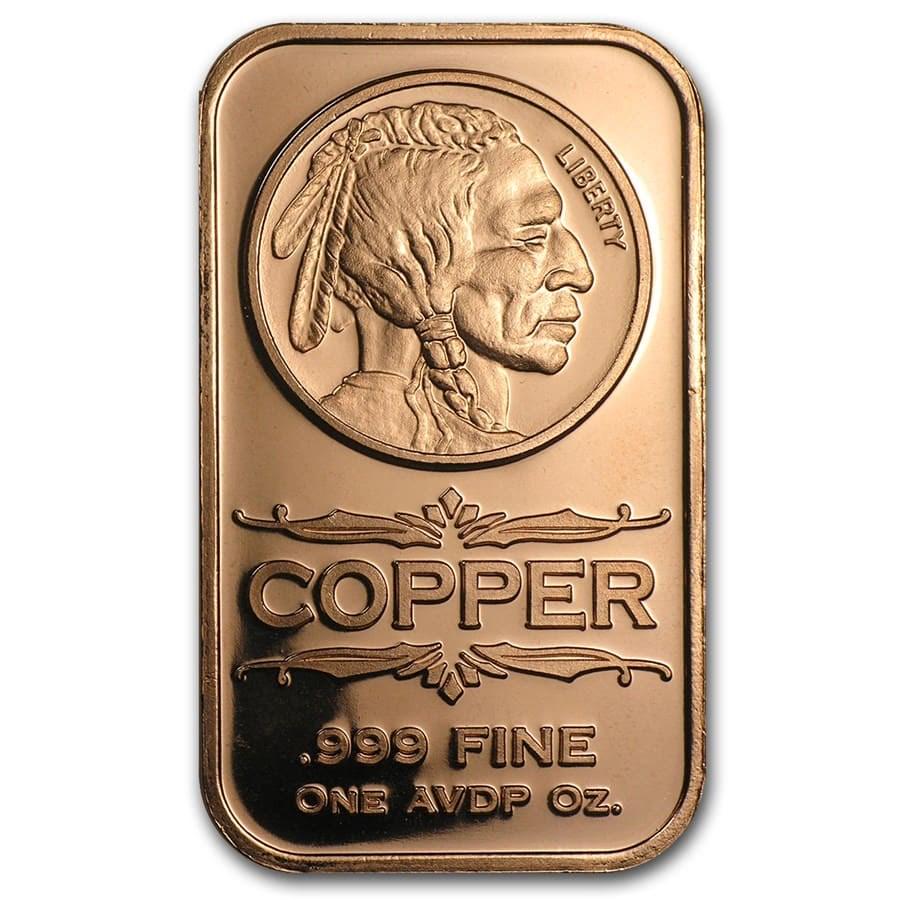 1 oz Copper Bar - Indian Head (1 of 2)
