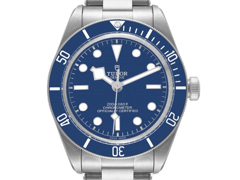Tudor Heritage Black Bay Blue Dial Bezel Steel Mens Watch (1 of 10)