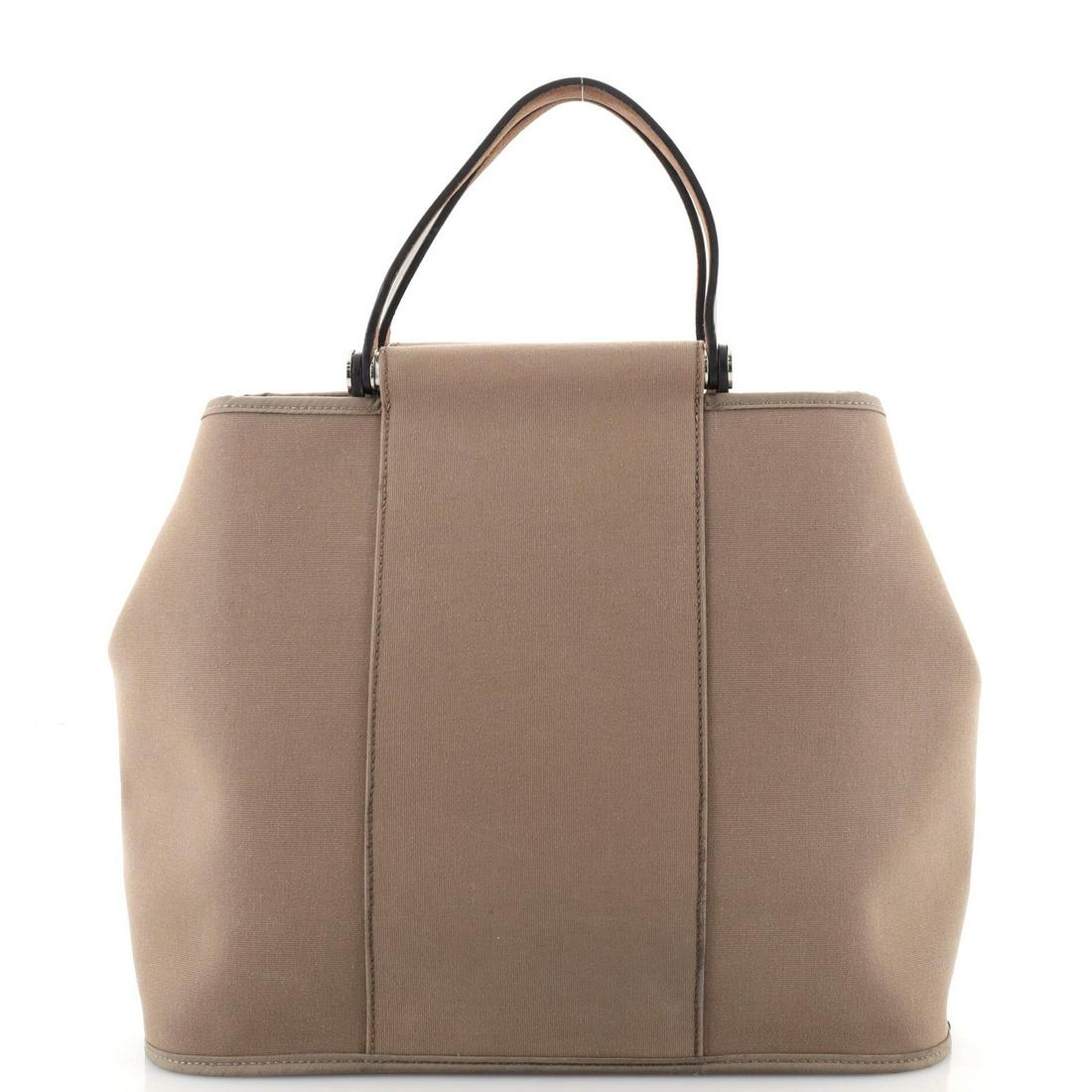 Hermes Cabag Handbag Toile and Leather 32 (1 of 8)