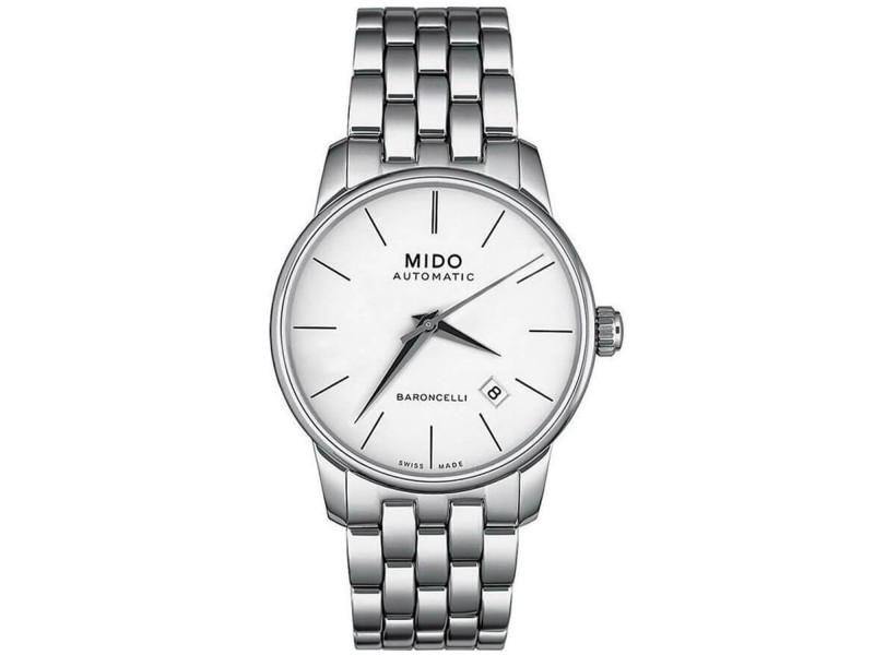 Mido mens Baroncelli: Mido mens Baroncelli Product Code: M86004761-39B2A Brand: Mido Condition: Never Worn ---- Stainless steel case, Stainless steel bracelet, White dial, Automatic movement,Scratch resistant sapphire, Wat