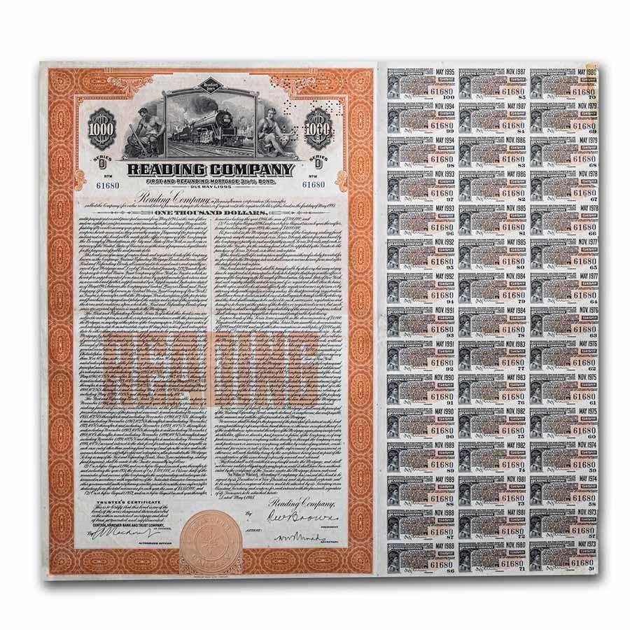 Reading Railroad Bond Certificate (1 of 2)