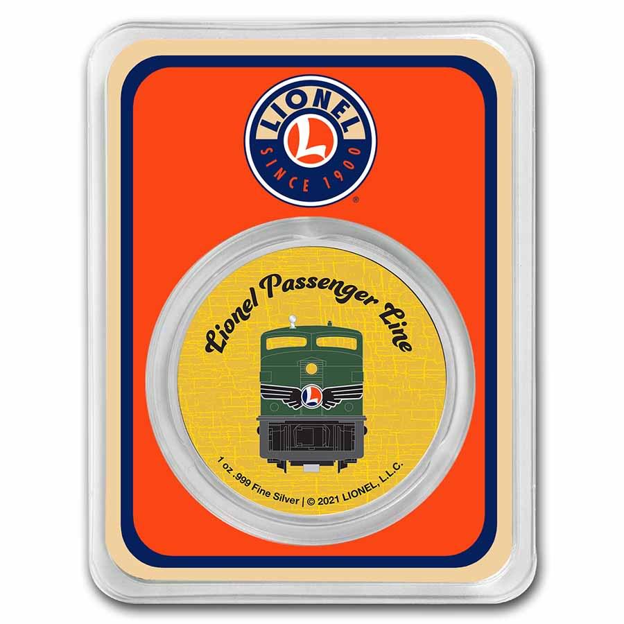 Lionel Passenger Line Colorized 1 oz Silver Rounds w/TEP (1 of 4)