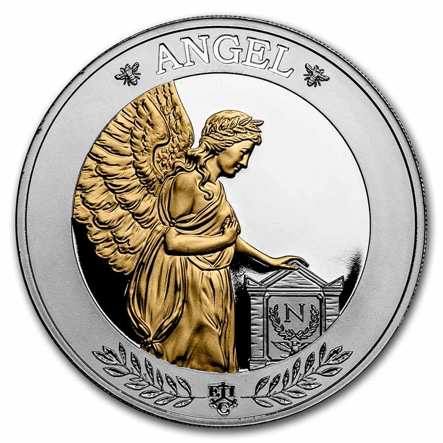 2021 St. Helena 1 oz Silver 1 Napoleon Angel Gilded Proof (1 of 5)