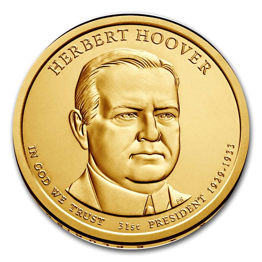 2014-D Herbert Hoover Presidential Dollar BU: 2014-D Herbert Hoover Presidential Dollar BU Product ID: 205940 Year: 2014 Grade: Brilliant Unc Grade Service: None Denomination: $1.00 Mint Mark: D - Denver Metal Content: 0 troy oz