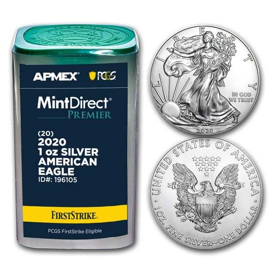 2020 1 oz Silver Eagles (20-Coin MD Premier + PCGS FS Tube) (1 of 3)