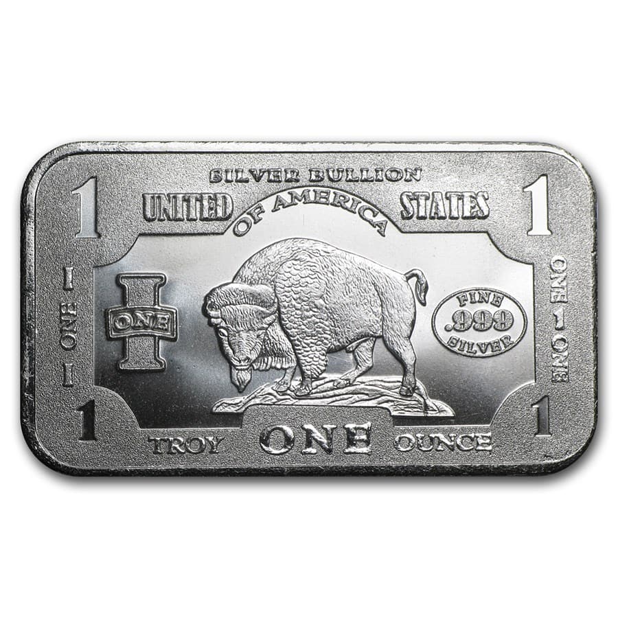 1 oz Silver Bar - 1901 $10 Bison (1 of 2)