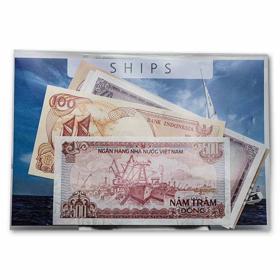 Ship Banknotes from Around the World 5-Banknote Set Unc (1 of 7)