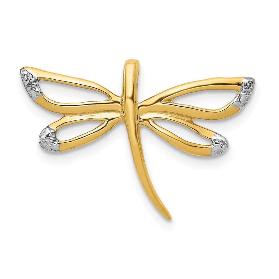 10K Yellow Gold Diamond Accent Dragonfly Chain Slide (1 of 3)