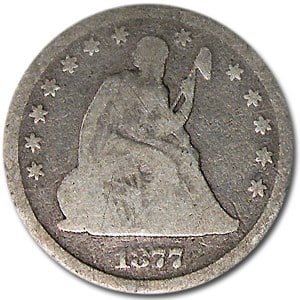 1877-CC Liberty Seated Quarter Good (1 of 2)