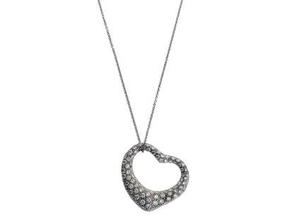 Tiffany & Co Elsa Peretti Open Heart Diamond Necklace In Platinum: Tiffany & Co Elsa Peretti Open Heart Diamond Necklace In Platinum Product Code: 234608607741-E Brand: Tiffany & Co Condition: Pre-Owned Metal: Platinum Model: 234608607741-E