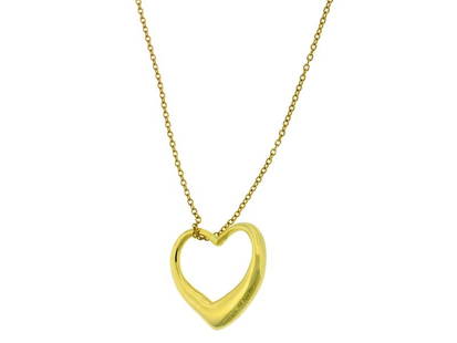 Tiffany & Co Elsa Peretti Large Open Heart Necklace In 18K: Tiffany & Co Elsa Peretti Large Open Heart Necklace In 18K Product Code: 234216841770-E Brand: Tiffany & Co. Condition: Pre-Owned Metal: gold Model: 234216841770-E Size and Fit: Length: 18