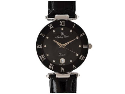 Mathey Tissot womens Classic: Mathey Tissot womens Classic Product Code: K216M-39B2A Brand: Mathey Tissot Condition: Never Worn Stainless steel case, Leather strap, Black dial, Quartz movement, Scratchresistant mineral, Water resi