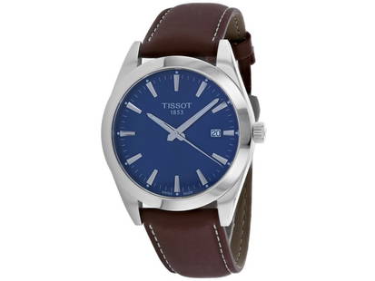 Tissot mens T-Classic Gentleman: Tissot mens T-Classic Gentleman Product Code: T1274101604100-39B2A Brand: Tissot Condition: Never Worn Stainless steel case, Leather strap, Blue dial, Quartz movement, Sratchresistant sapphire, Water