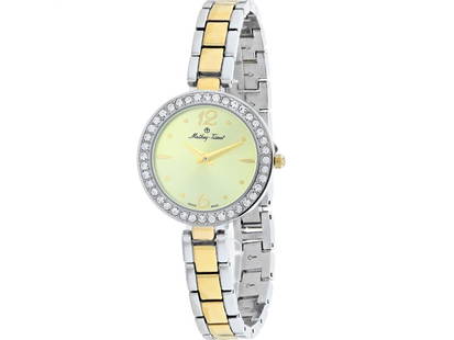 Mathey Tissot womens FLEURY 6506: Mathey Tissot womens FLEURY 6506 Product Code: D6506BDI-39B2A Brand: Mathey Tissot Condition: Never Worn Stainless steel case, Stainless steel bracelet, Gold dial, Quartz movement,Scratch resistant mi