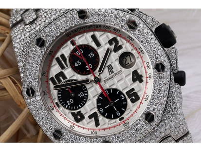 Audemars Piguet Royal Oak Offshore "Panda" Dial Stainless Steel Diamond Watch: Audemars Piguet Royal Oak Offshore "Panda" Dial Stainless Steel Diamond Watch Product Code: IS2022RX067-E21A8 Brand: Audemars Piguet Condition: Pre-Owned Audemars Piguet Royal Oak Offshore 25721ST.OO.