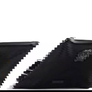 Versace Medusa Zip Messenger Bag Nylon Large: Versace Medusa Zip Messenger Bag Nylon Large Exterior Color: Black Interior Color: Green Exterior Material: Nylon Interior Material: Nylon Hardware Color: Silver Accessories: Dust bag RBJ