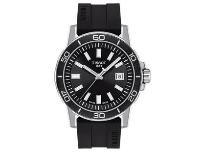 Tissot mens Gent: Tissot mens Gent Product Code: T1256101705100-39B2A Brand: Tissot Condition: Never Worn Stainless steel case, Rubber strap, Black dial, Quartz movement, Scratchresistant sapphire, Water resistant up t