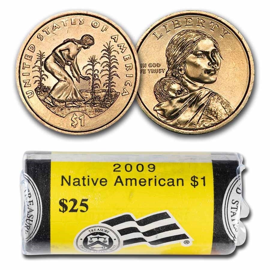2009-D Native Amer $1 - Three Sisters (25-Coin Mint Roll) BU (1 of 3)