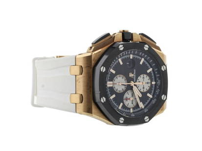 Audemars Piguet Royal Oak Offshore Ceramic Rose Gold 44mm 26401RO.OO.A002CA.01: Audemars Piguet Royal Oak Offshore Ceramic Rose Gold 44mm 26401RO.OO.A002CA.01 Product Code: 304450258441-E Brand: Audemars Piguet Condition: Pre-Owned Model: Audemars Piguet Royal Oak Offshore