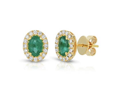 0.88 CT Colombian Emerald & 0.27 CT Diamonds In 14K Yellow Gold Stud Earrings: 0.88 CT Colombian Emerald & 0.27 CT Diamonds In 14K Yellow Gold Stud Earrings Product Code: 203783762385-E Condition: Never Worn Metal: Yellow Gold Model: 203783762385-E Item Specifics:Brand: Unbrande