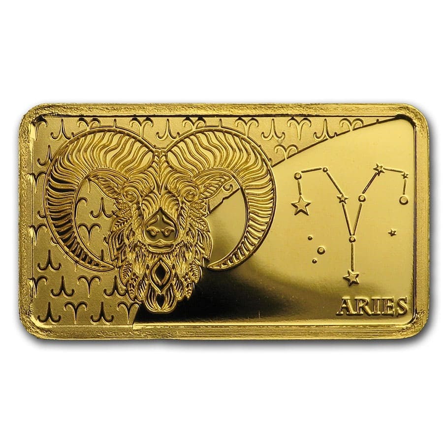 2020 Solomon Islands 1/2 Gram Gold Zodiac Ingot (Aries) (1 of 5)