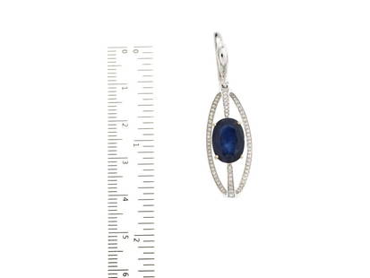 6.6 CT Natural Thai Blue Sapphire 0.65 CT Diamonds 14K White Gold Drop Earrings: 6.6 CT Natural Thai Blue Sapphire 0.65 CT Diamonds 14K White Gold Drop Earrings Product Code: 203976534474-E Condition: Never Worn Metal: White Gold Stone: sapphire Model: 203976534474-E Item Spec