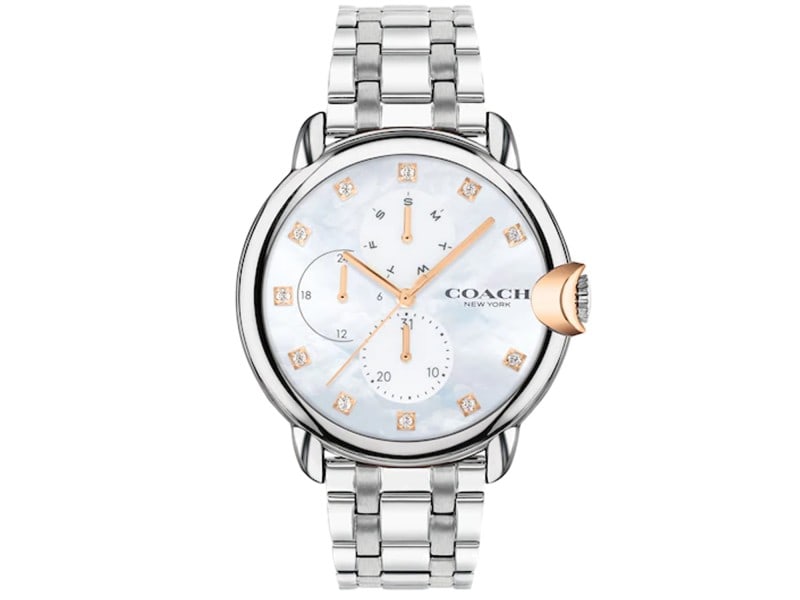 Coach womens Arden: Coach womens Arden Product Code: 14503680-39B2A Brand: Coach Condition: Never Worn Coach womens ArdenStainless steel case, Stainless steel bracelet, Mother of pearl dial, Quartzmovement, Scratch resis